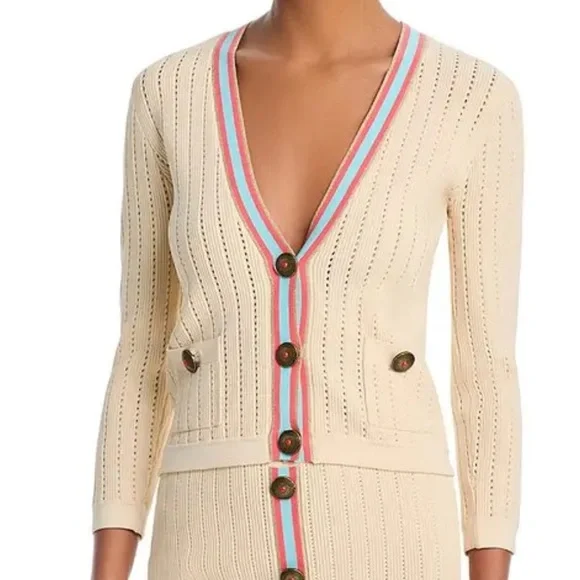 L'Agence Irvin Pointelle Cardigan NWOT